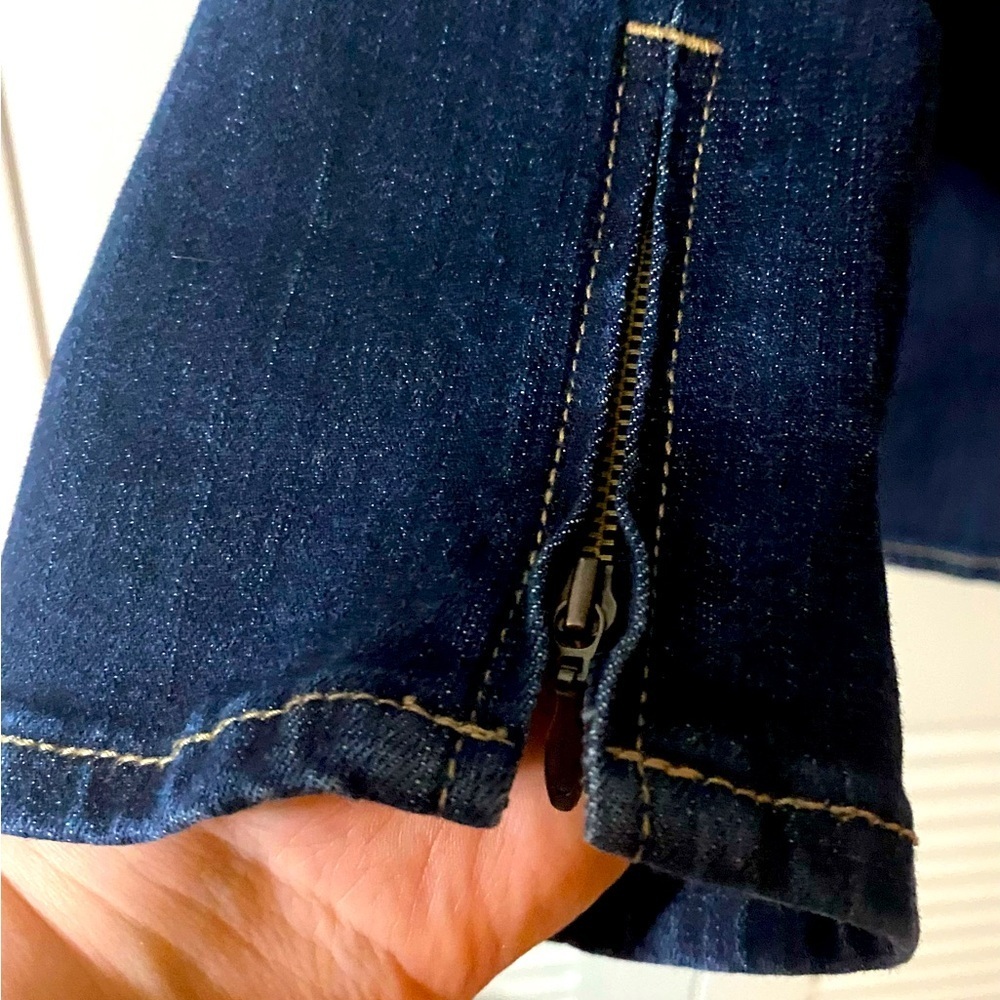 White House Black Market Jeans, Crop, Zipper Leg, Stretch, Cotton, Noir, Sz 0 - Picture 5 of 11